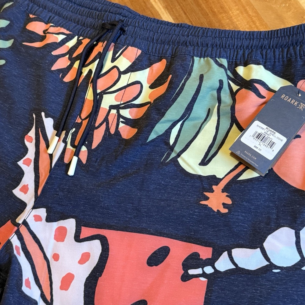 Roark Mens Shorey Boardshorts 16" Dark Navy Shell Cove XL NEW NWT $66